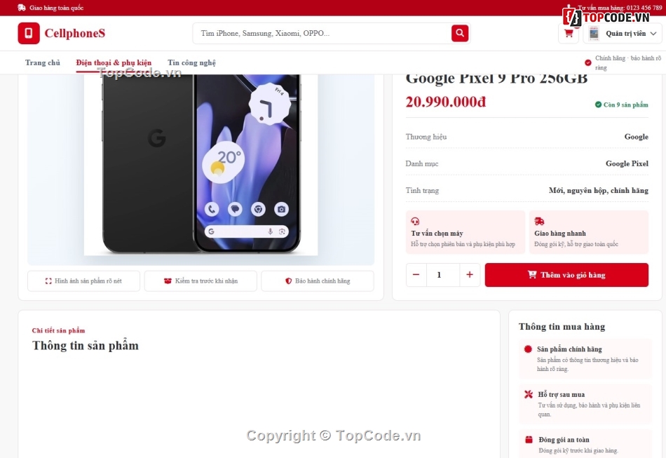 full báo cáo,báo cáo,web bán điện thoại